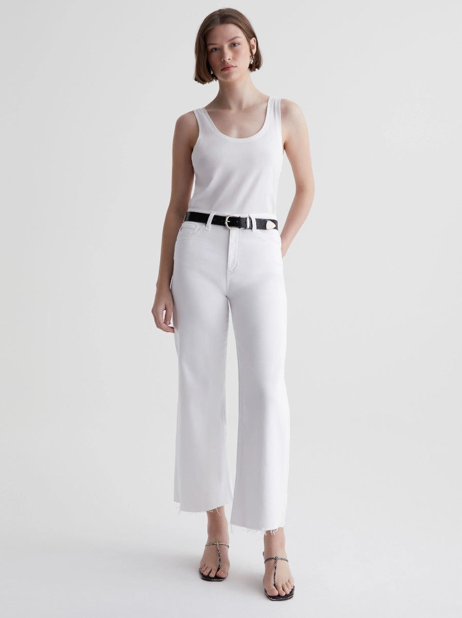 Saige Wide Leg Crop in Modern White