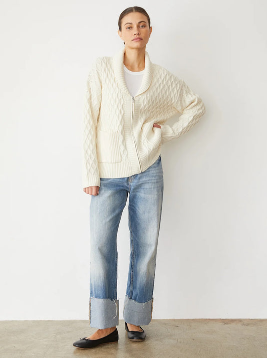 Cable Knit Zip Cardigan