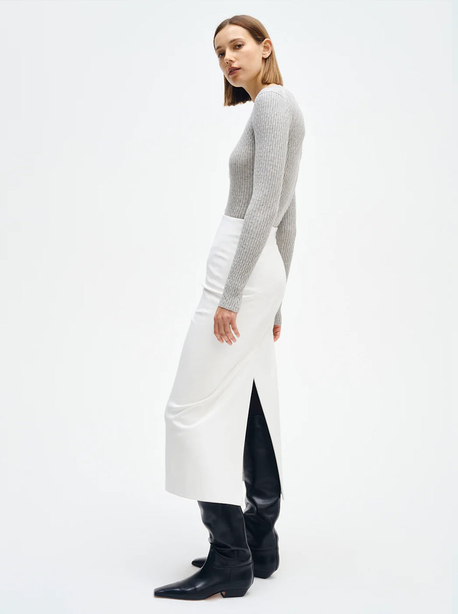 Cashmere Cotton Pointelle L/S Crew