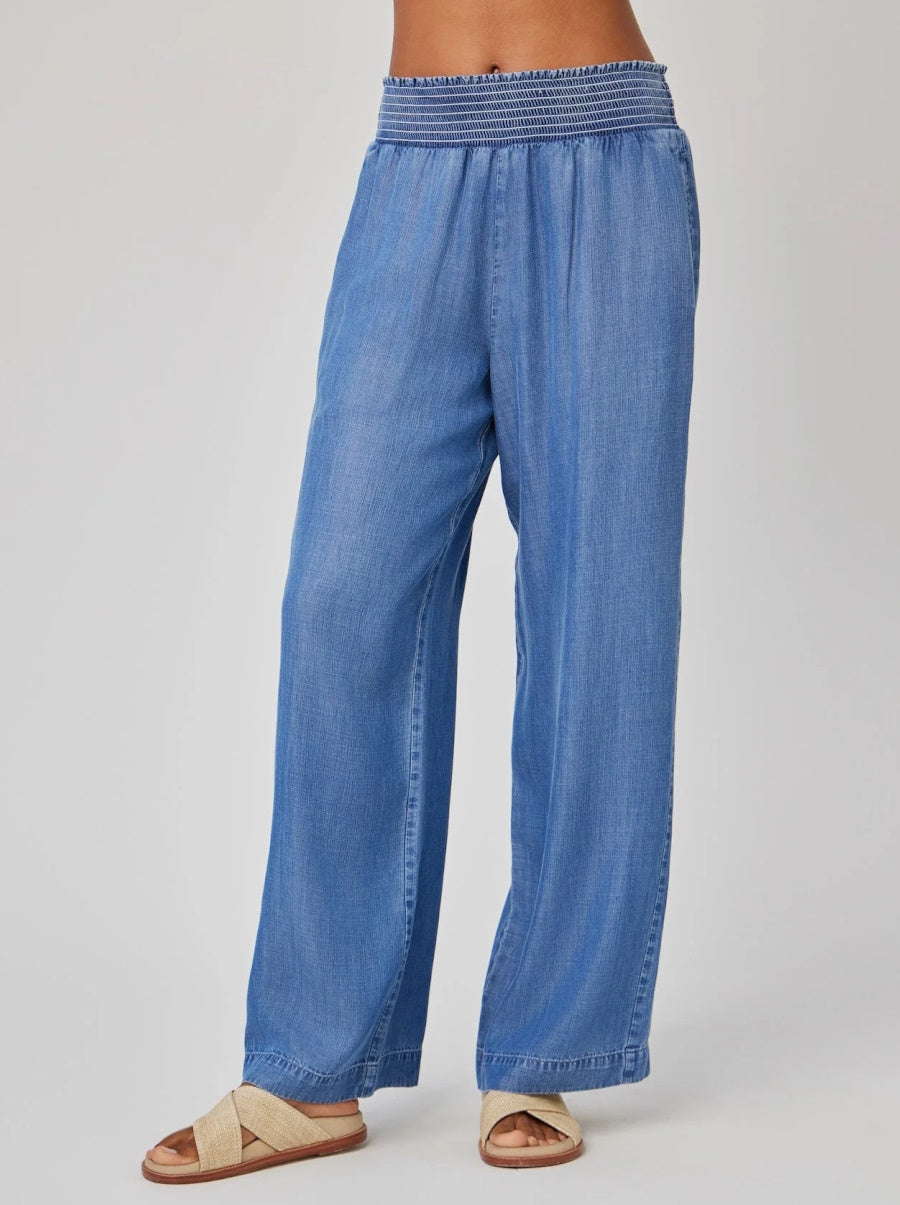 Smocked Waist Wide Leg Pant