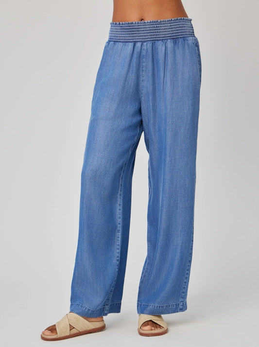 Smocked Waist Wide Leg Pant