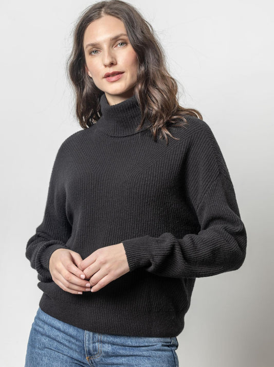 Relaxed Rib Turtleneck Sweater