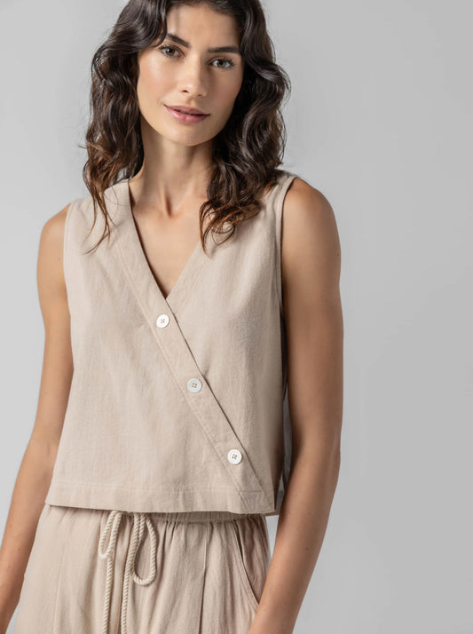 Cross Front Sleeveless Top