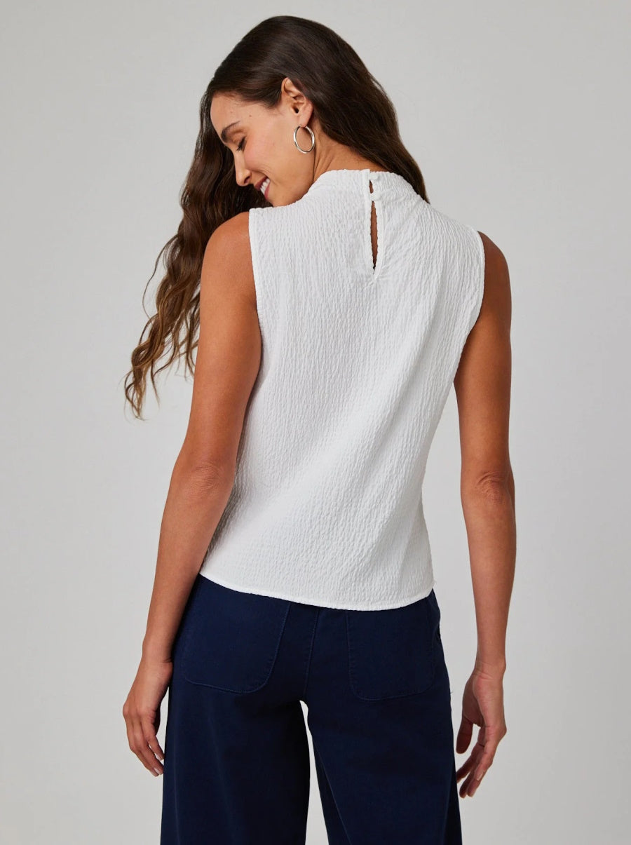 Mock Neck Top in White