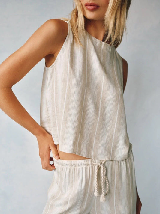 Sleeveless Button Back Top