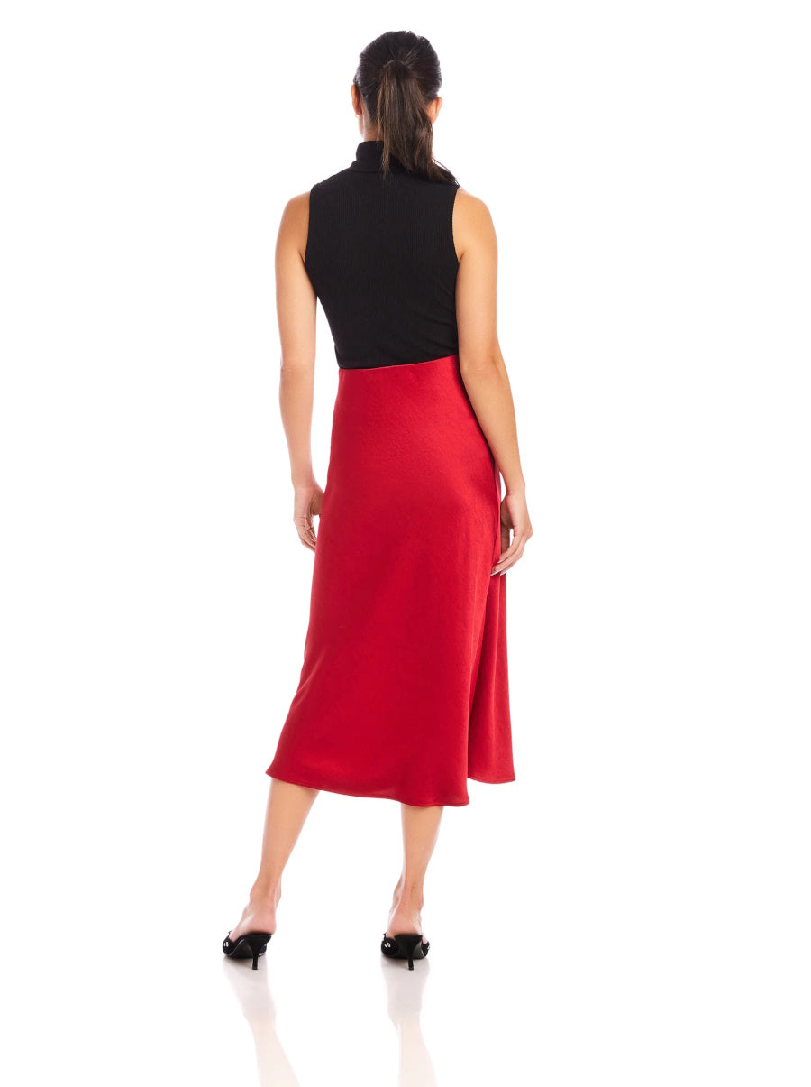 Brielle Midi Skirt in Cherry