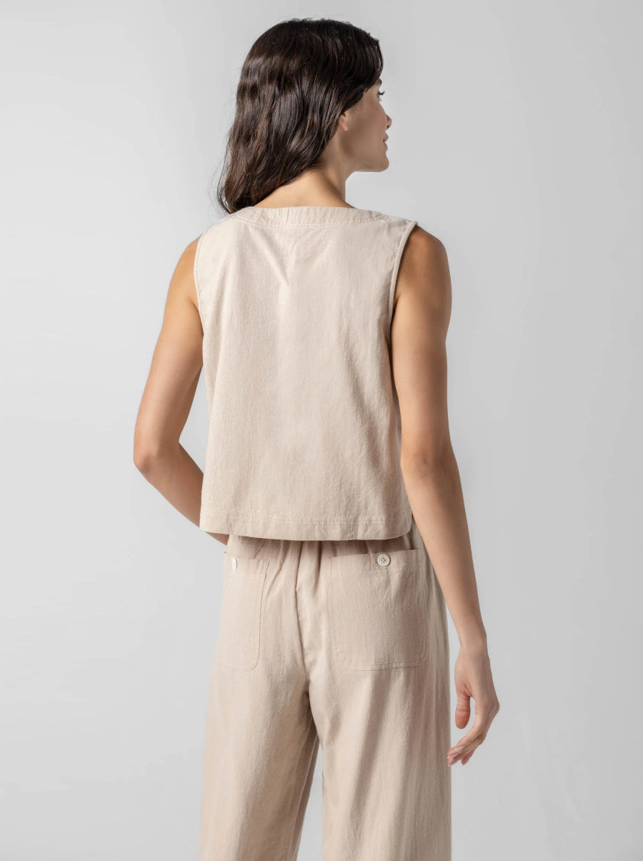 Cross Front Sleeveless Top