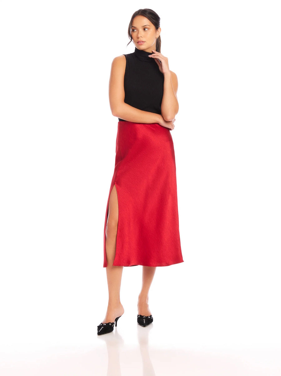 Brielle Midi Skirt in Cherry