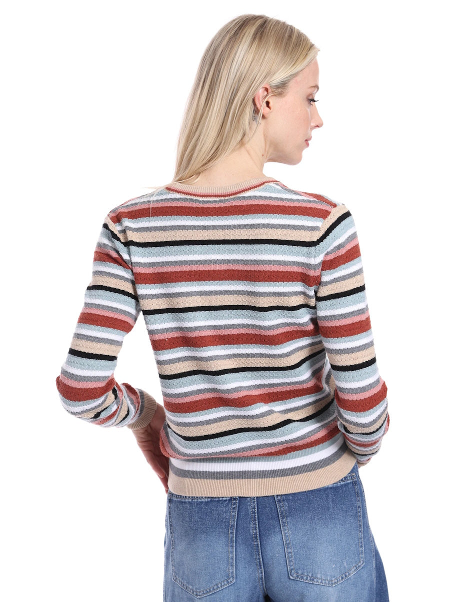 Weekend Texture Stripe Cardigan