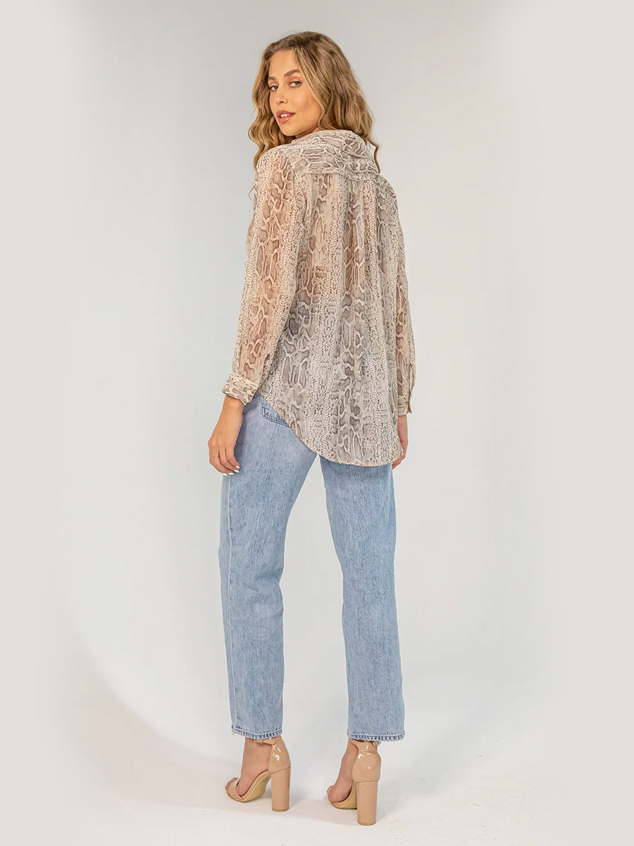 Hailey Top in Taupe Multi