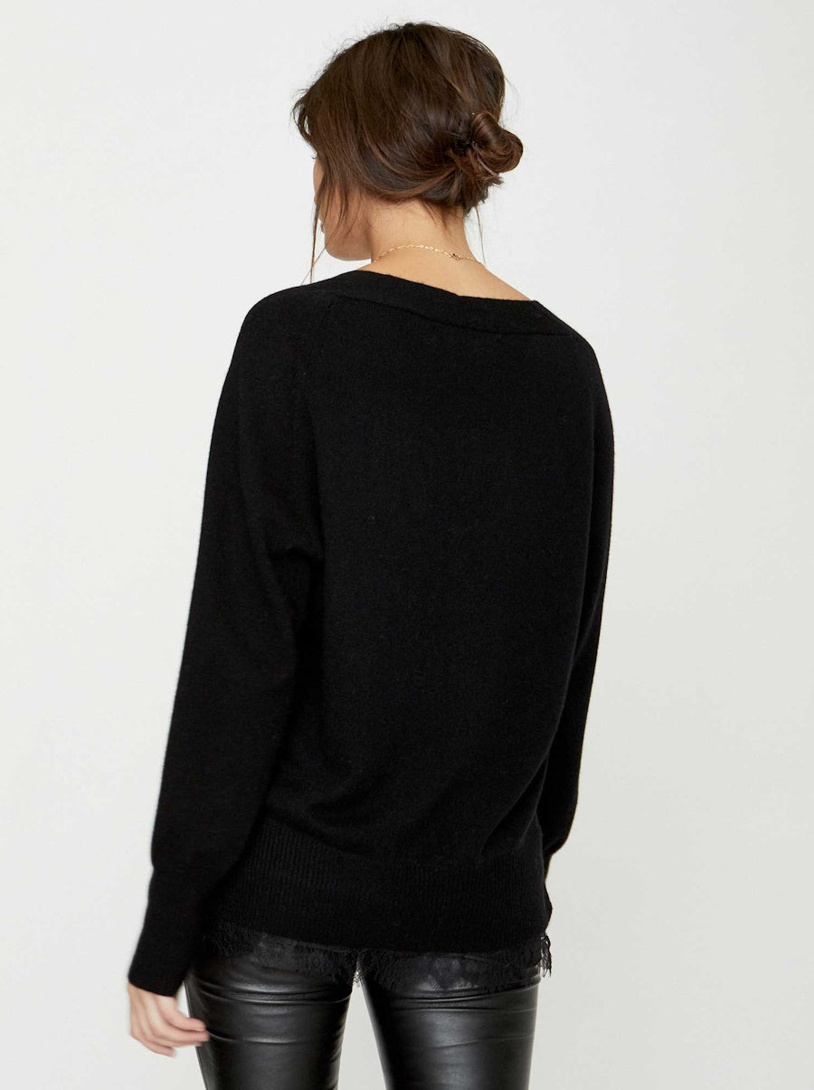 Lace Vee Layered Pullover