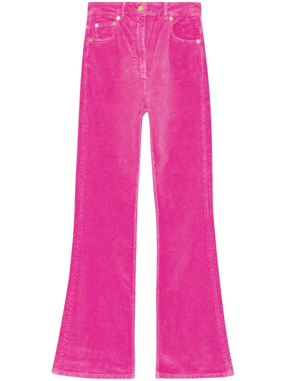 Corduroy Organic-cotton Blend Flared Jeans In Pink