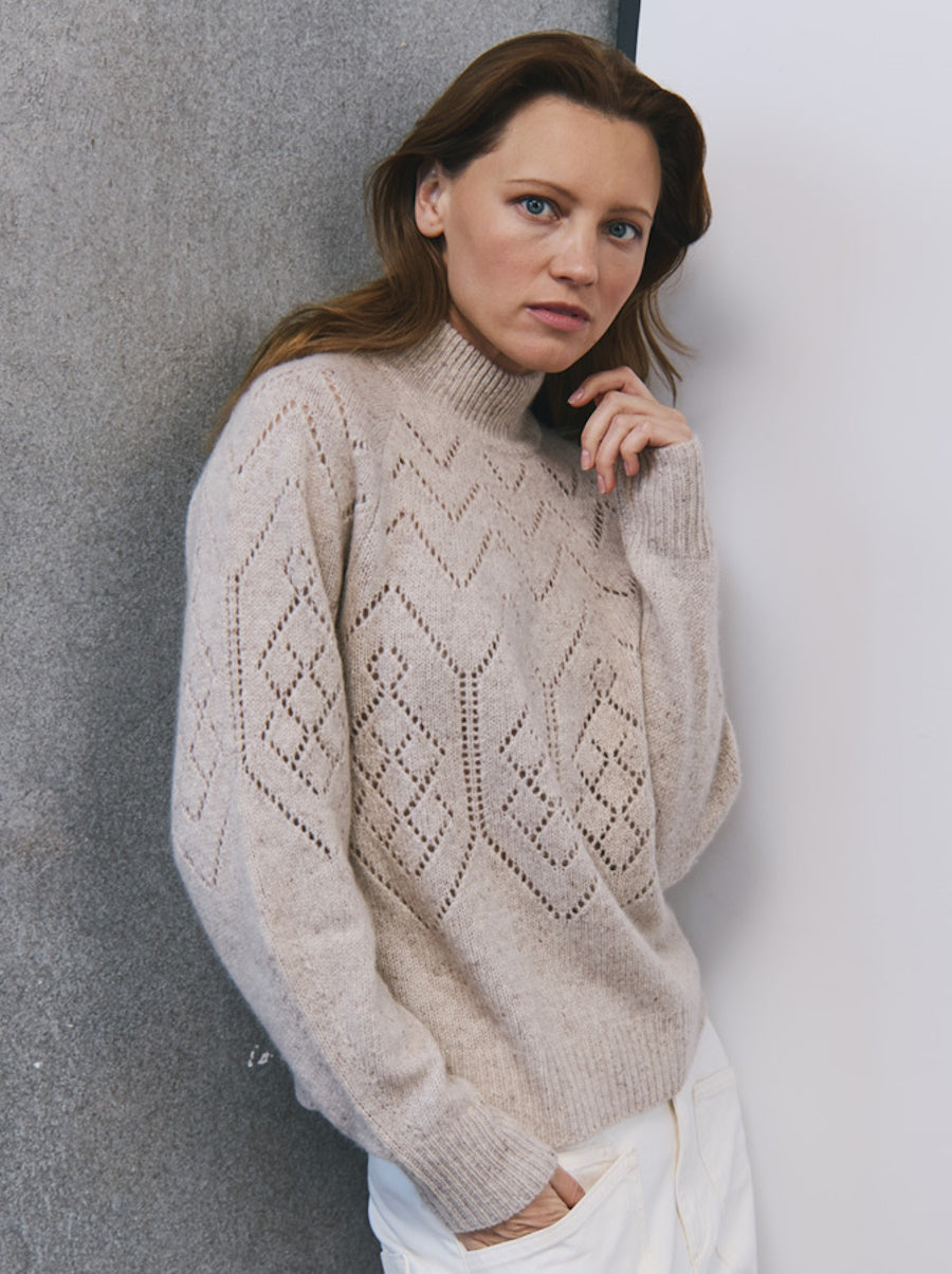 Pointelle Mock Neck