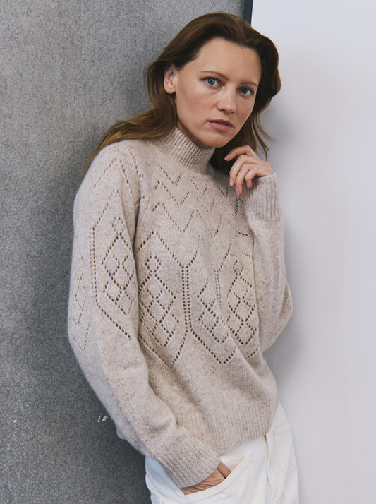 Pointelle Mock Neck