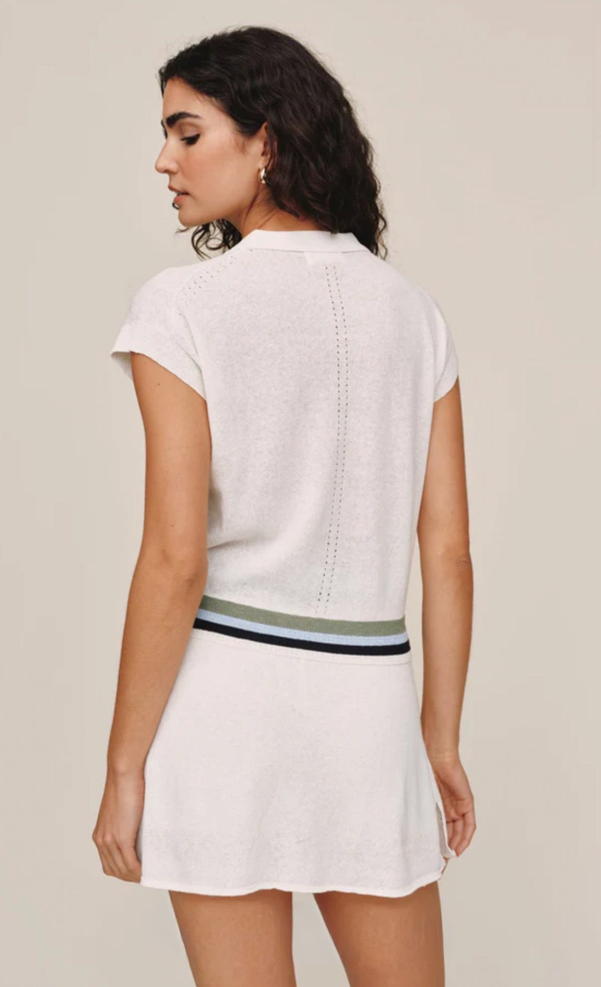 Cap Sleeve Contrast Band Top