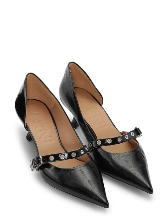 Eyelets Open Kitten Heel Pump Naplack