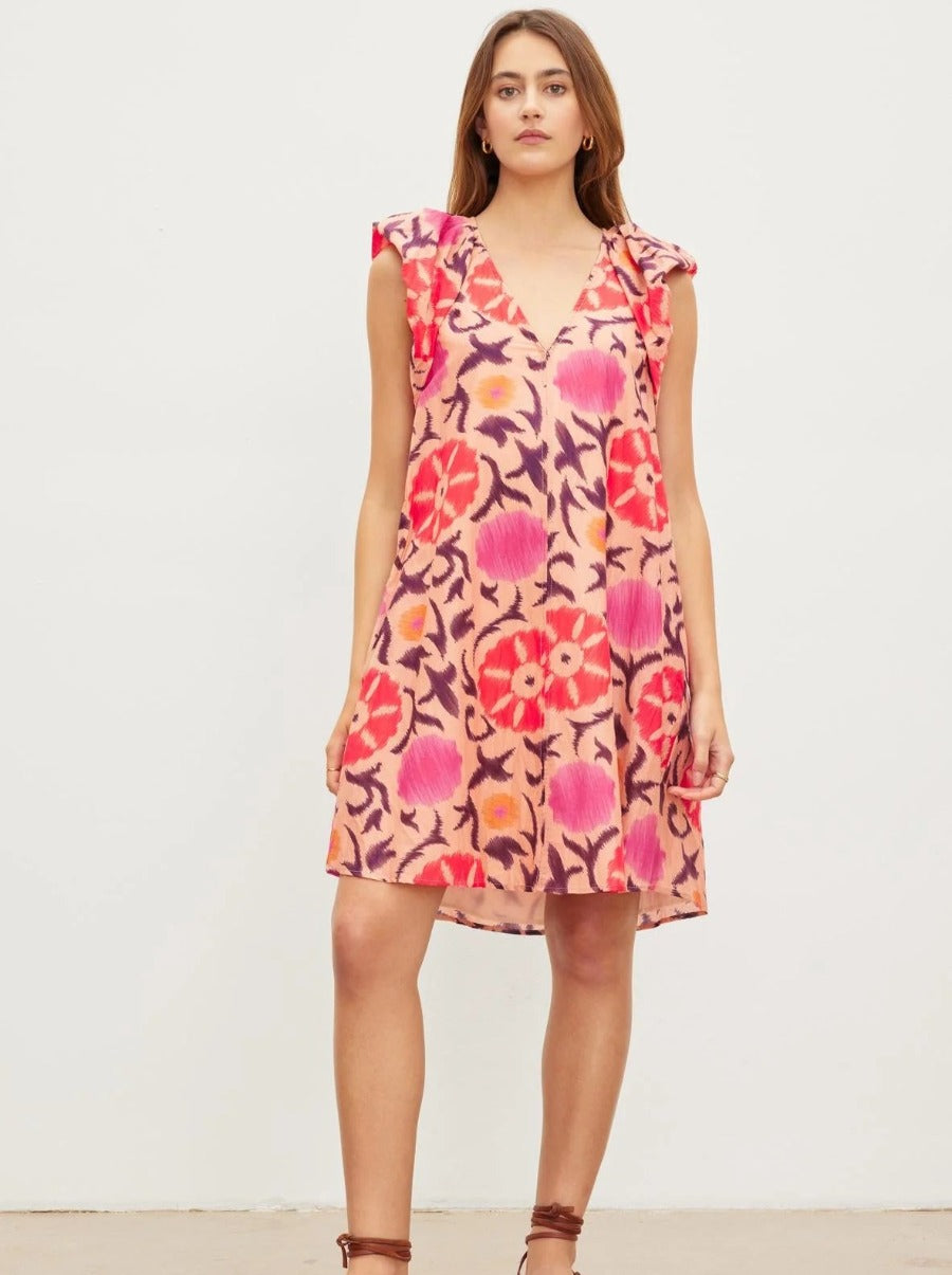 Jenna Printed Silk Cotton Voile Dress