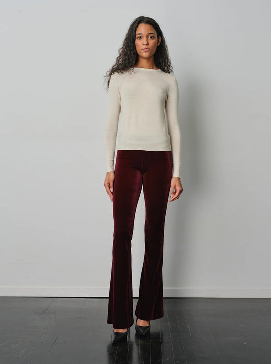 Bellini Velvet Pant in Burgundy