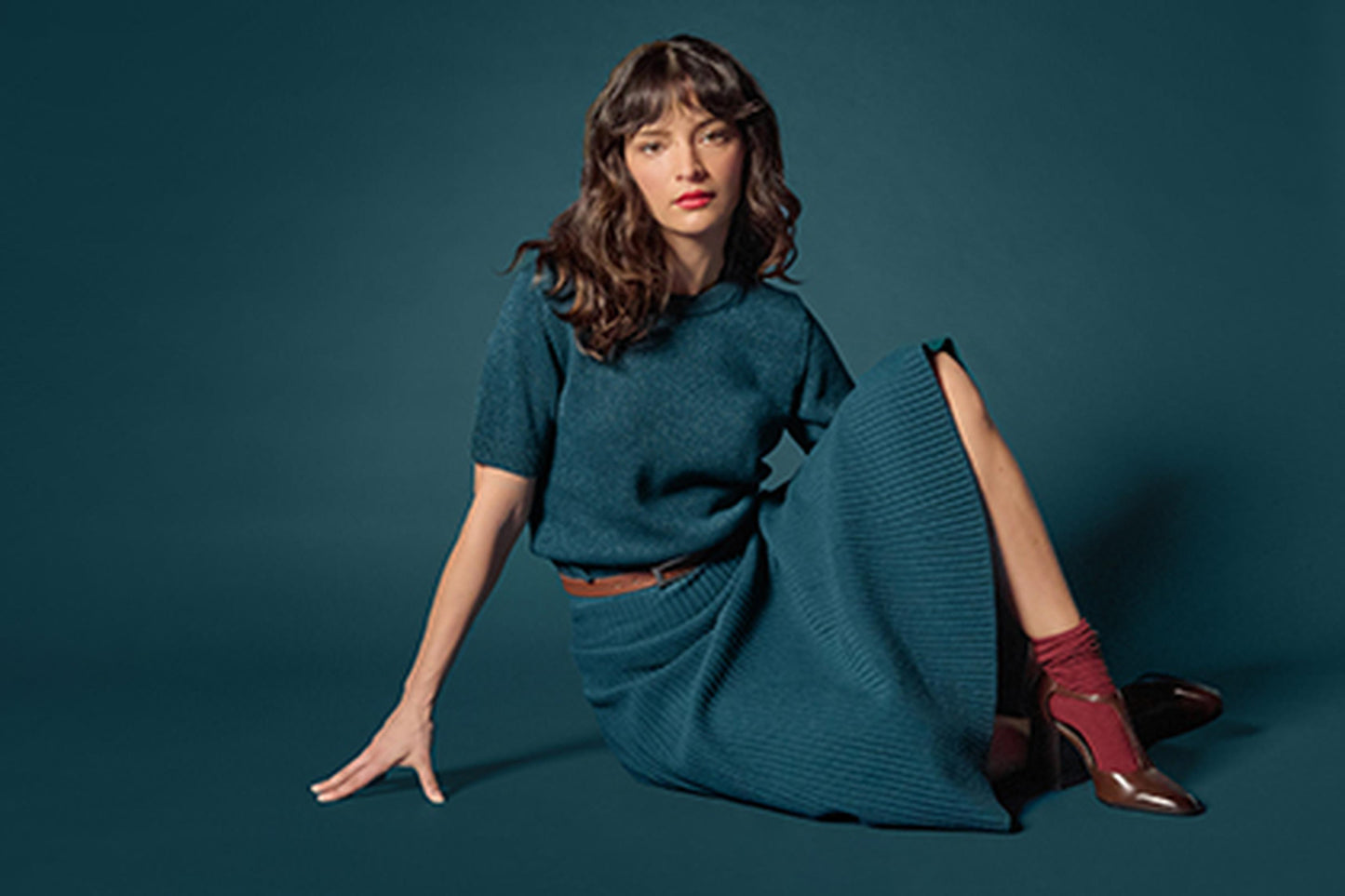Flared Knit Skirt