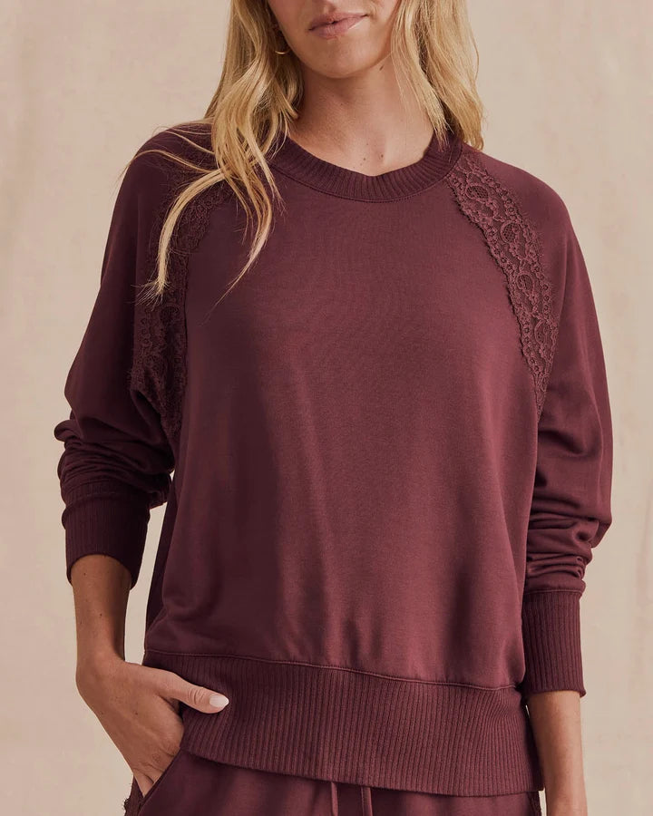 Supersoft Lace Trim Crewneck