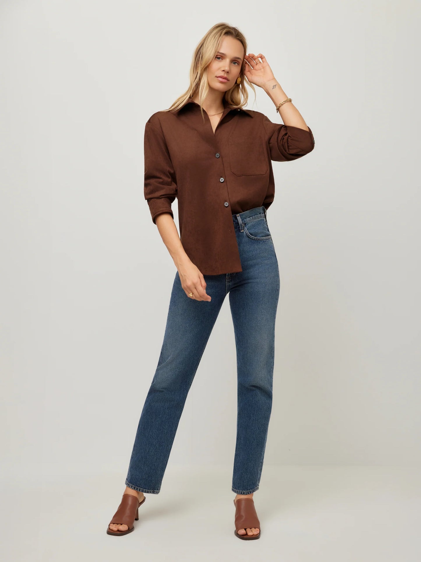 Leighton Ruched Sleeve Shirt