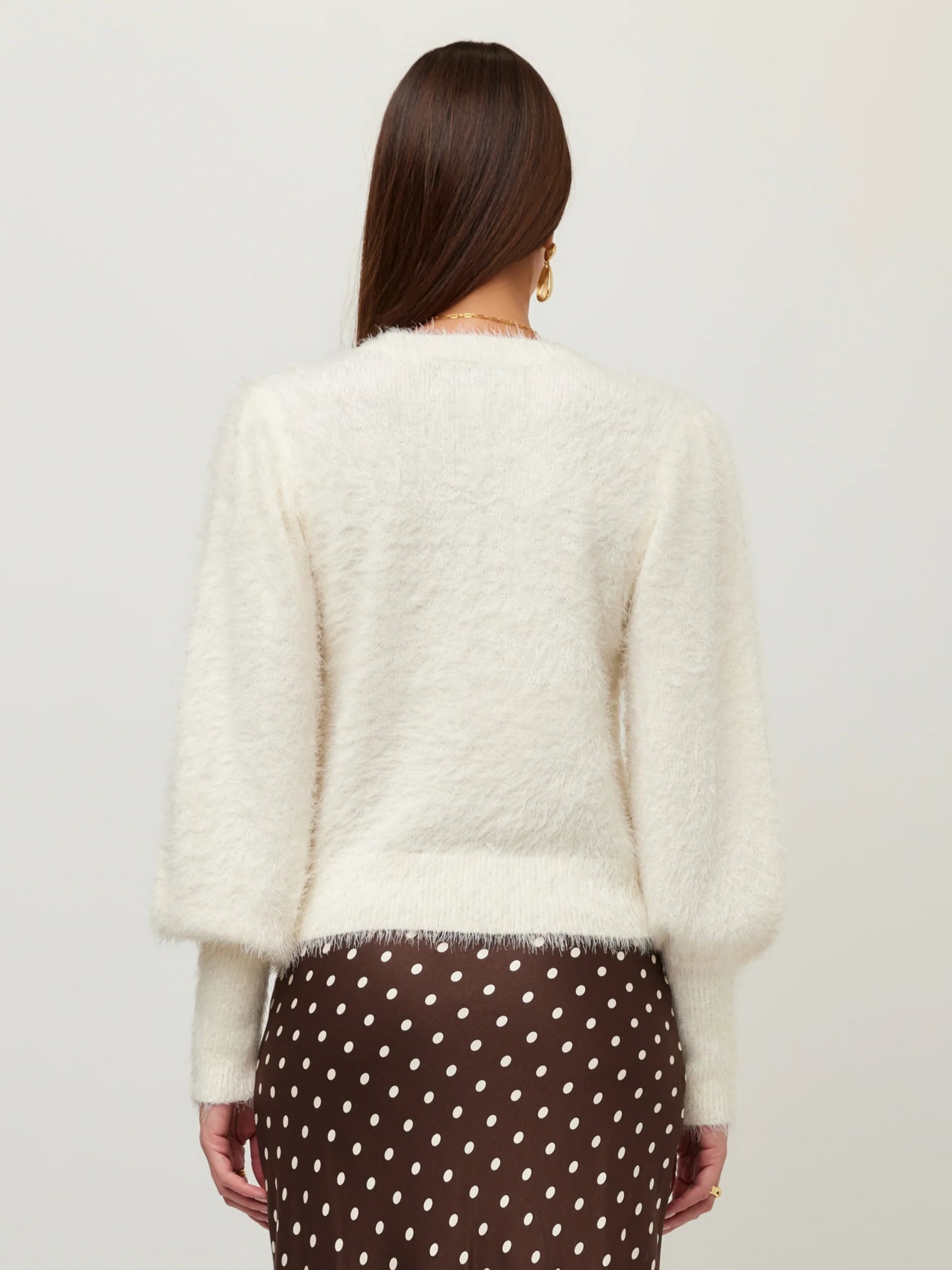 LIA SHIRRED SLEEVE SWEATER