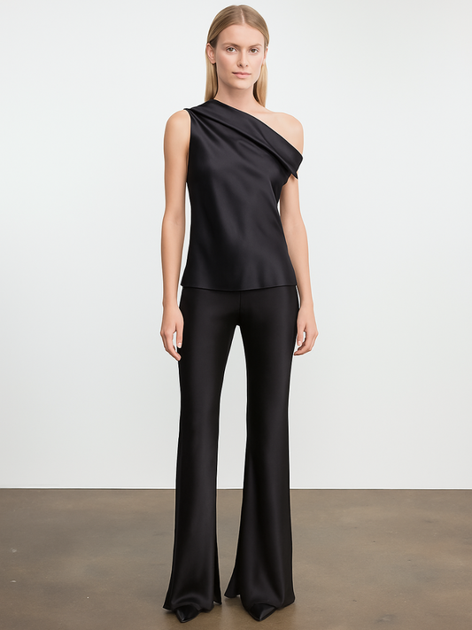 Satin Bias Off-Shoulder