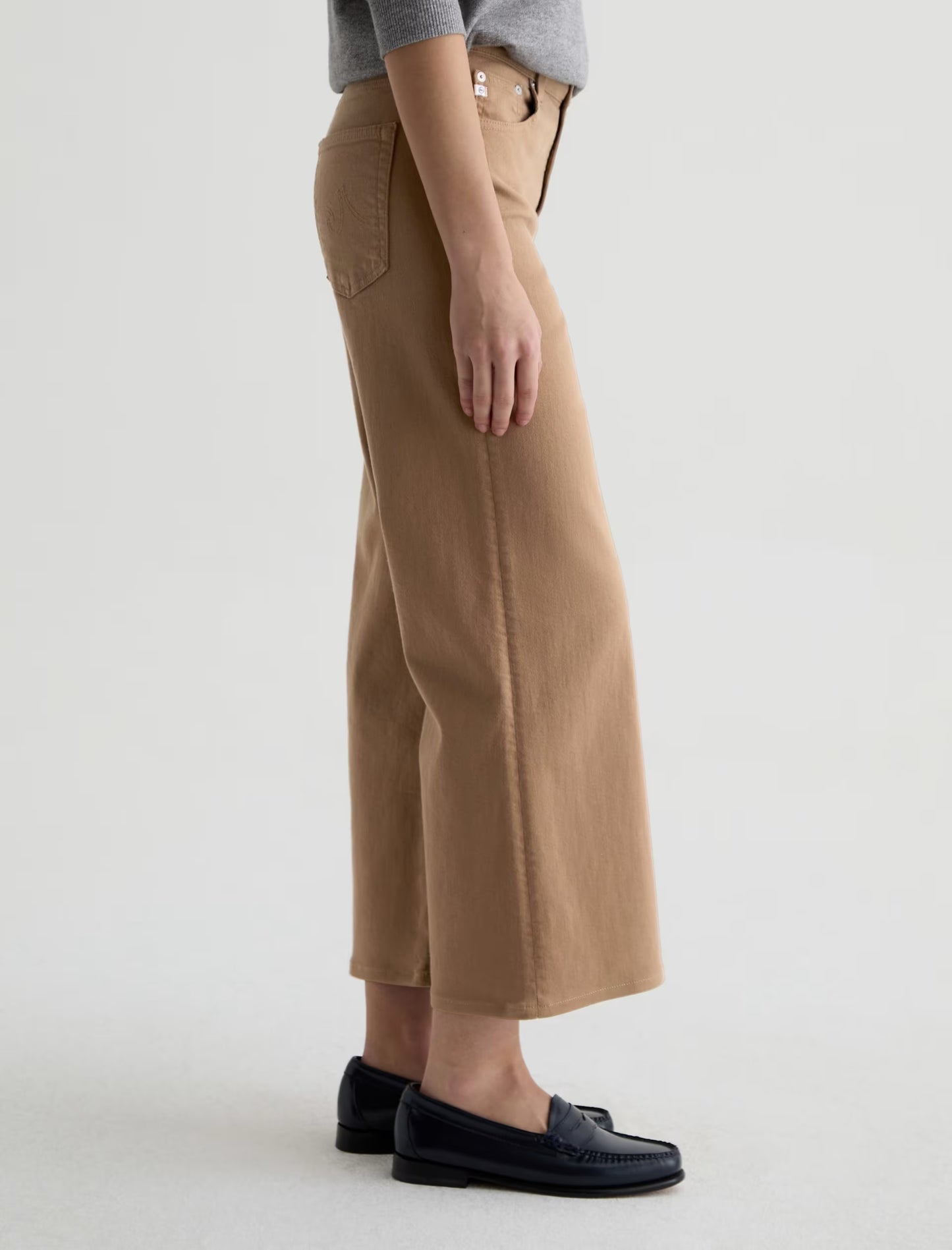 Saige Wide Leg Crop - Melange Stone