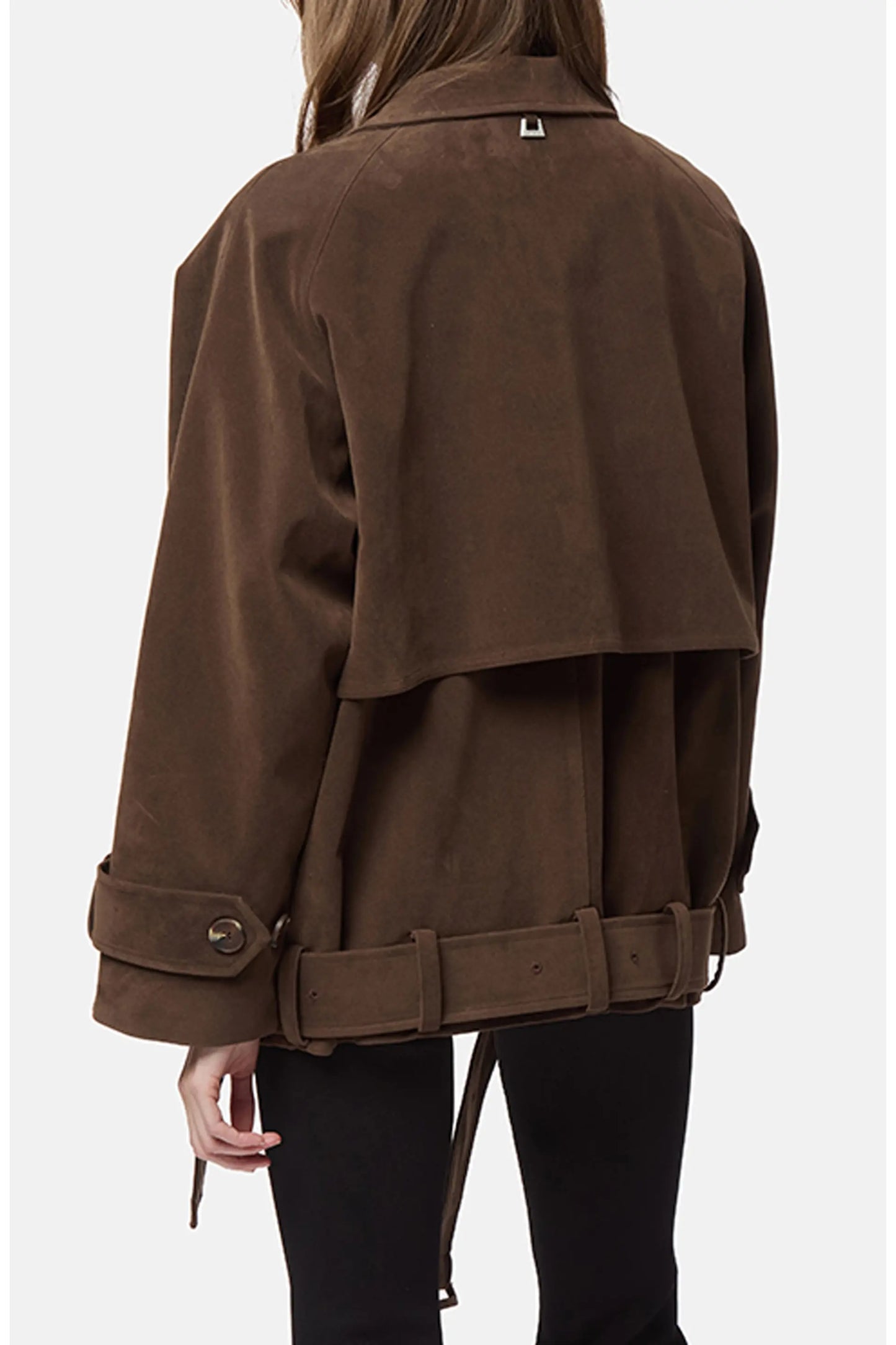 Gaia Sans Suede Short Trench Coat