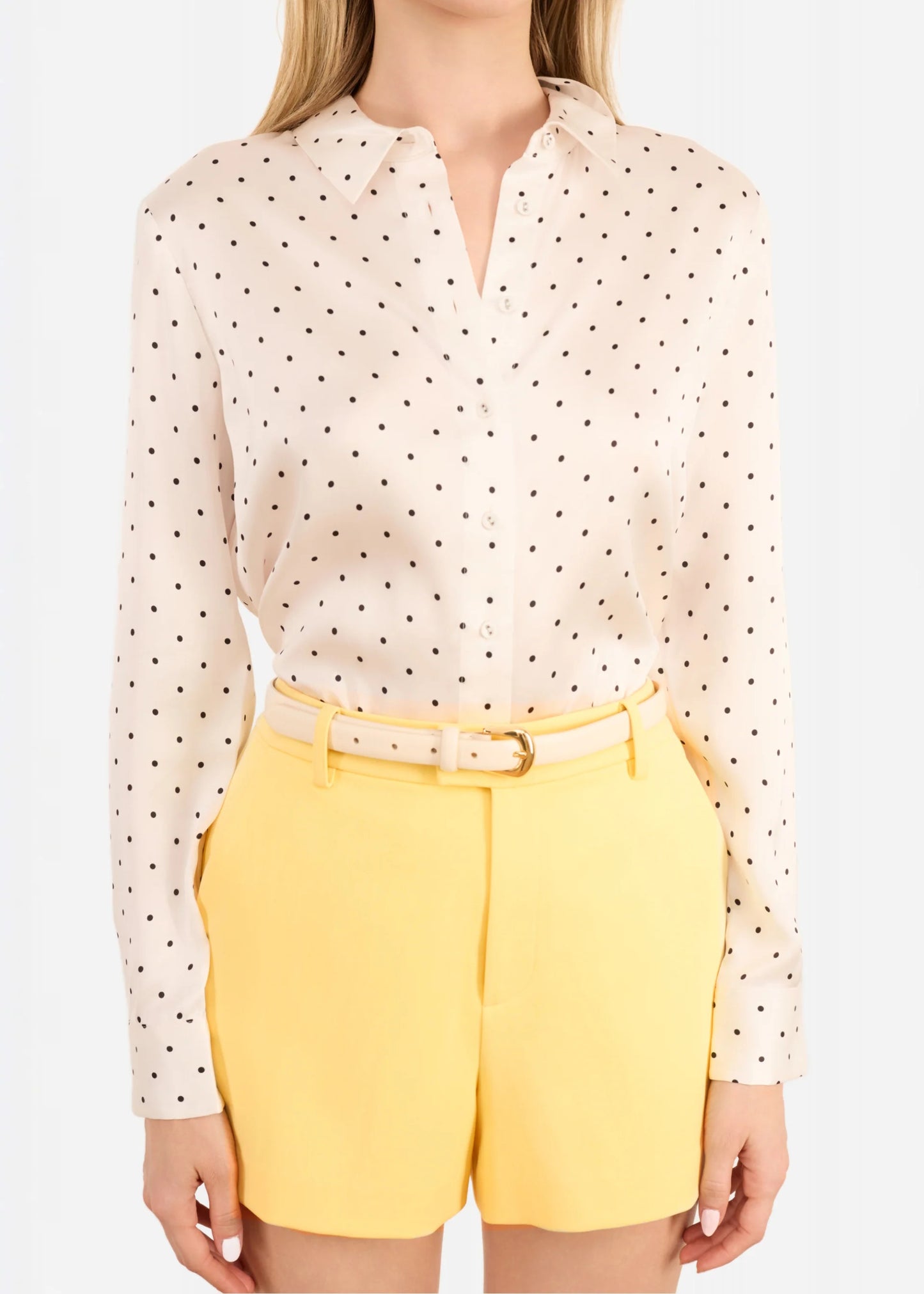 Crosby Silk Blouse in Pin Dot