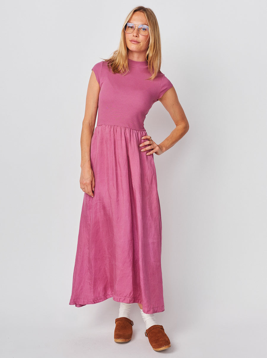 Cap Sleeve Mix Media Dress