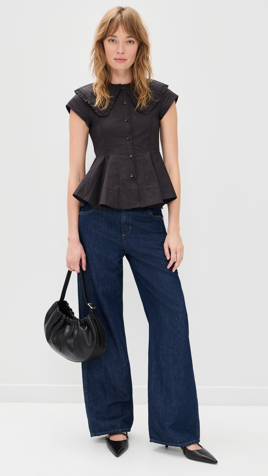 Cotton Peter Pan Collar Shirt