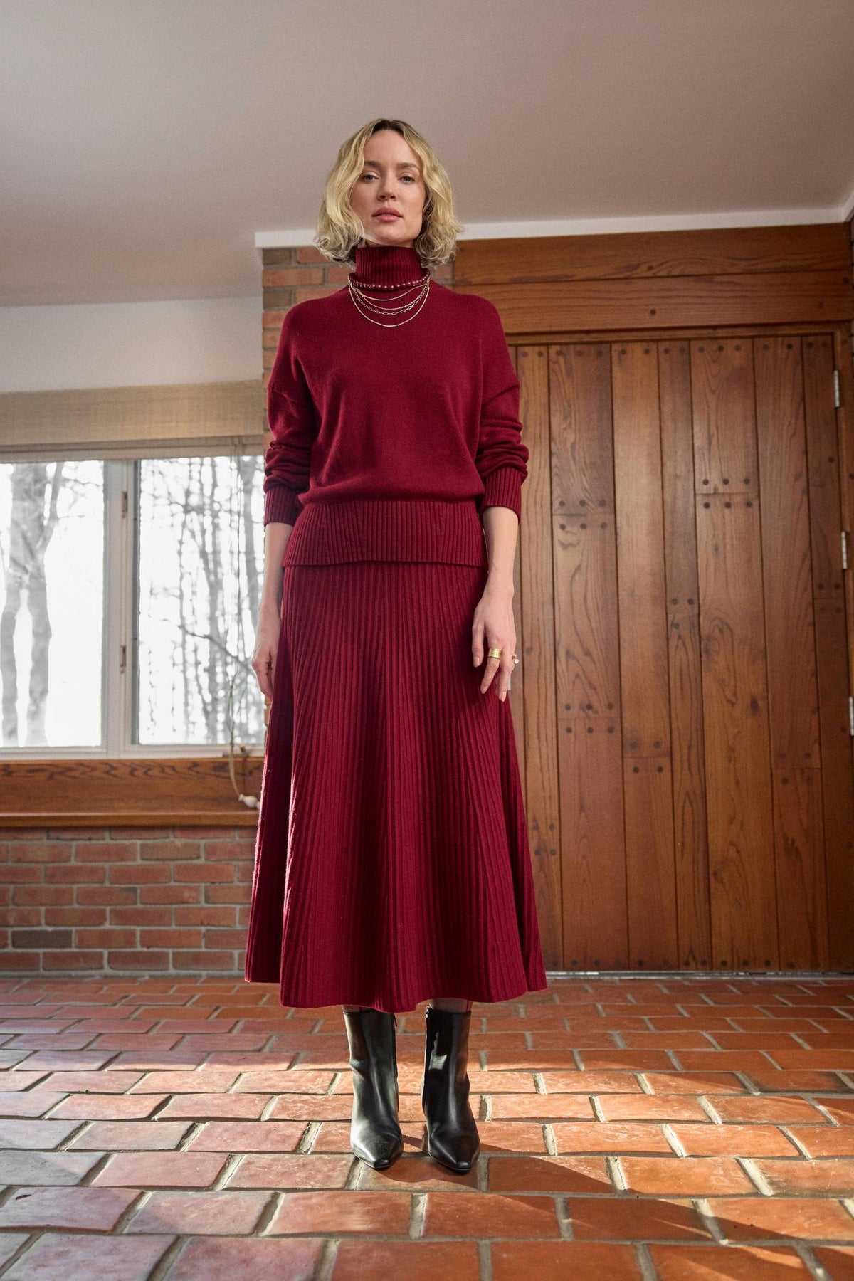 Relaxed Mock Turtleneck Sweater