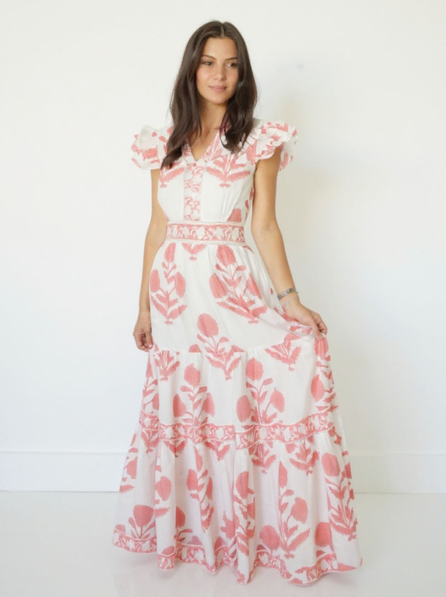 Percy Dress in Buta Pink