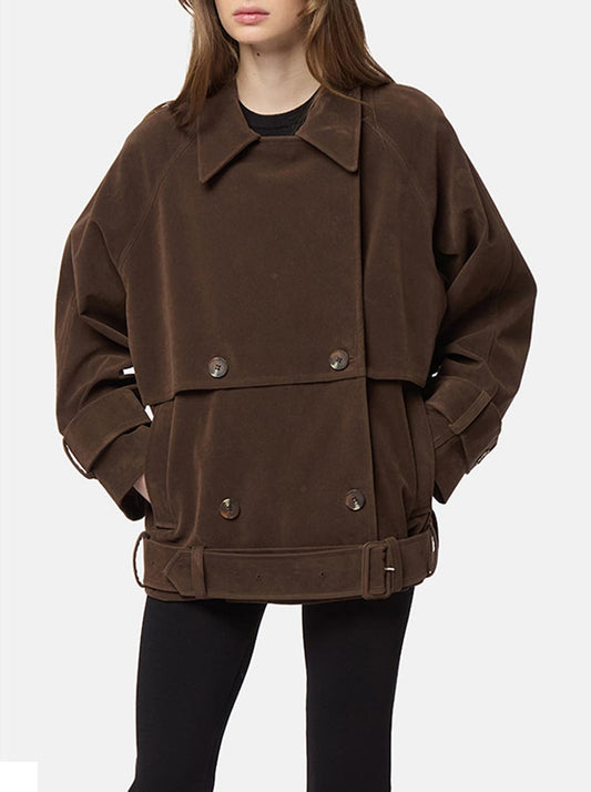 Gaia Sans Suede Short Trench Coat