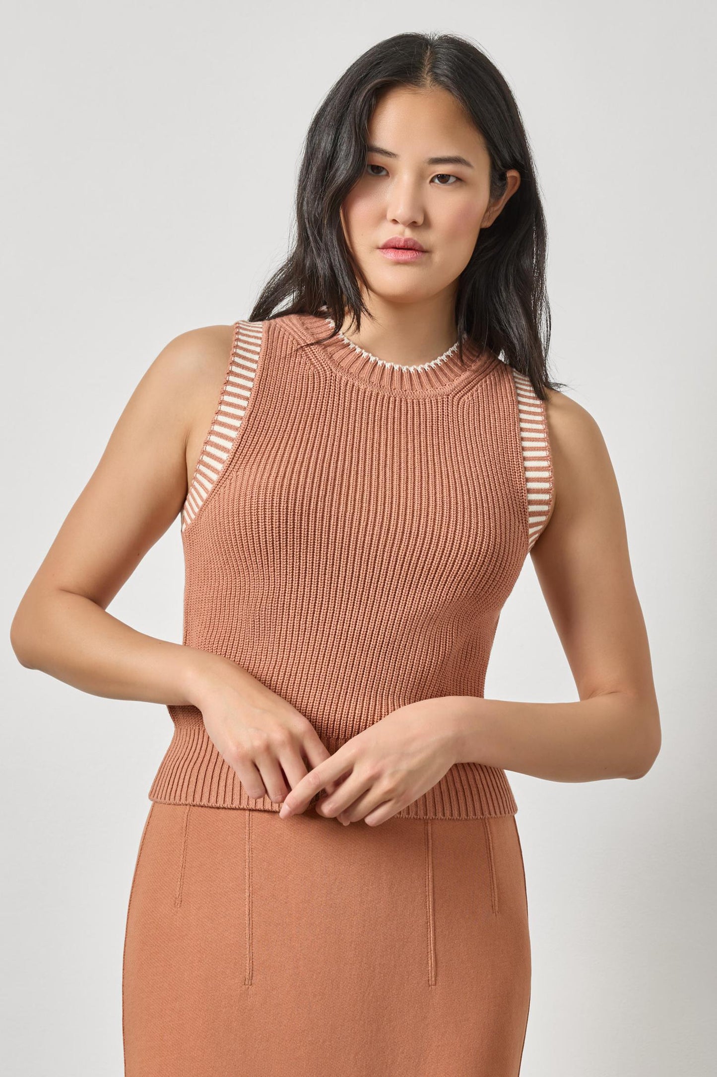 Sleeveless Crew Neck Top
