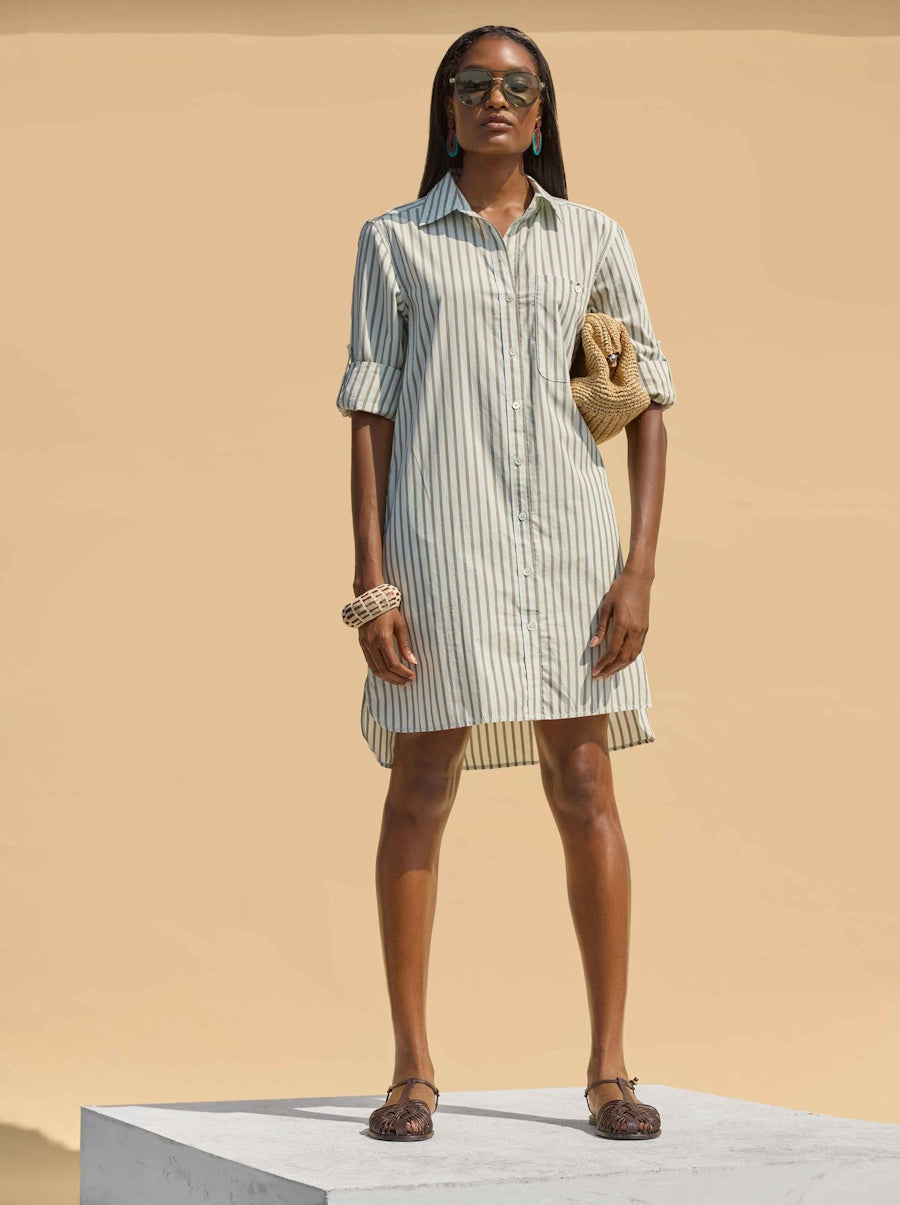 Striped Shirt Dress
