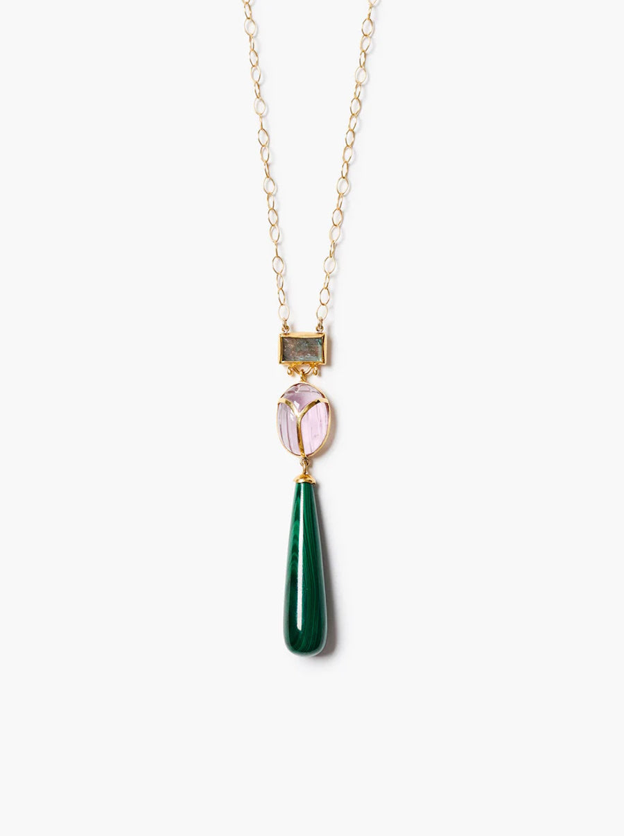 Scarab Drop Necklace