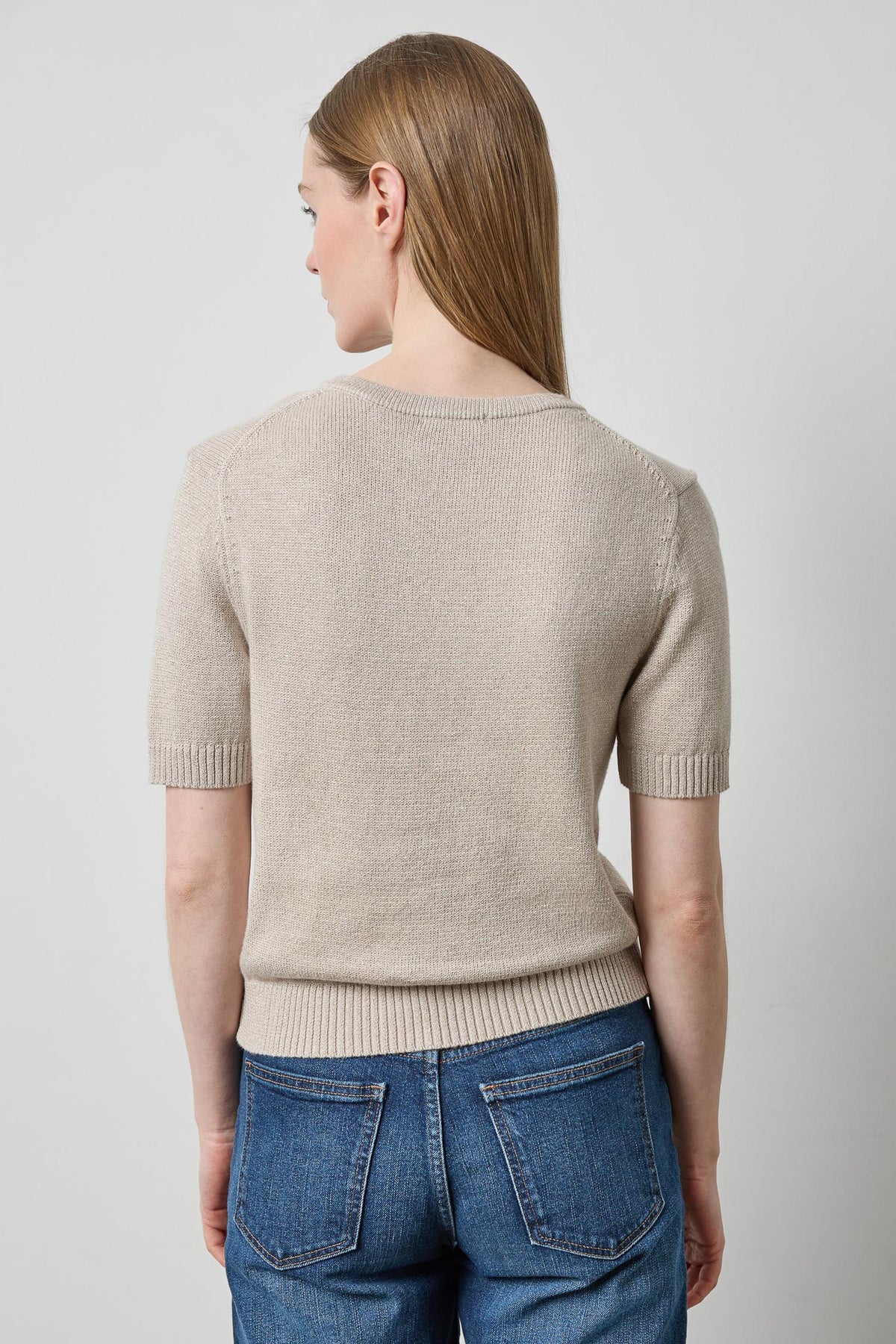 S/s V-Neck Sparkle Sweater