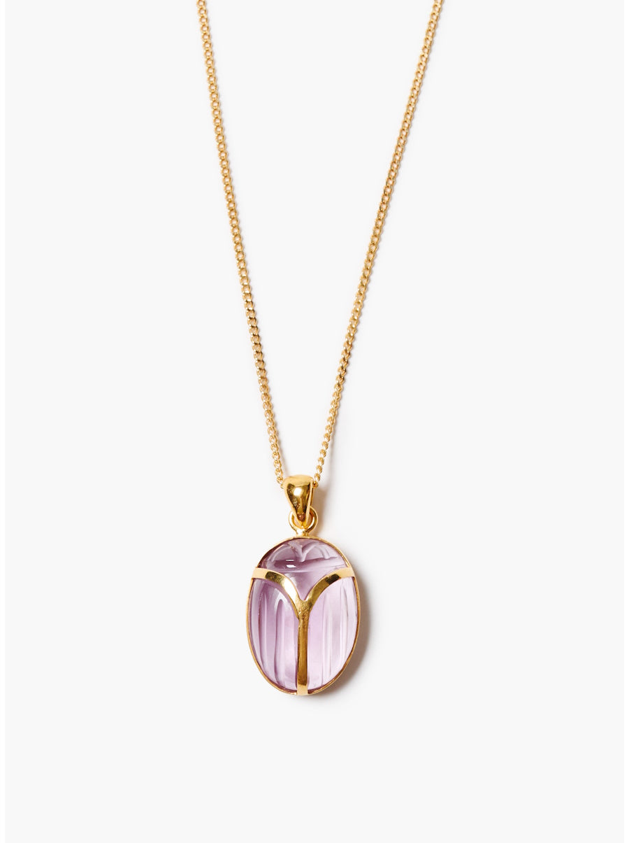 Scarab Necklace Amethyst