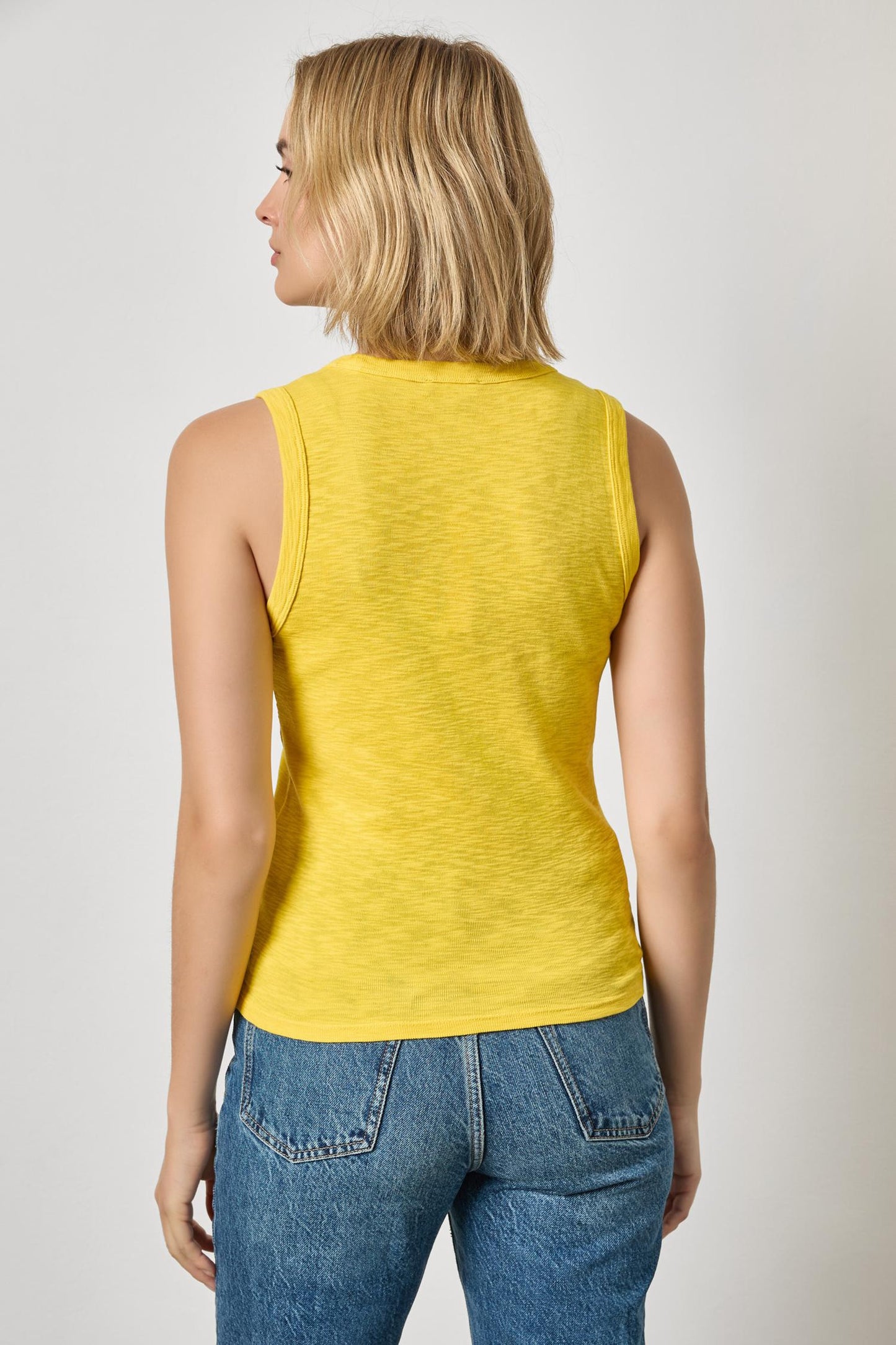 Ribbed Slub Scoop Neck Tank