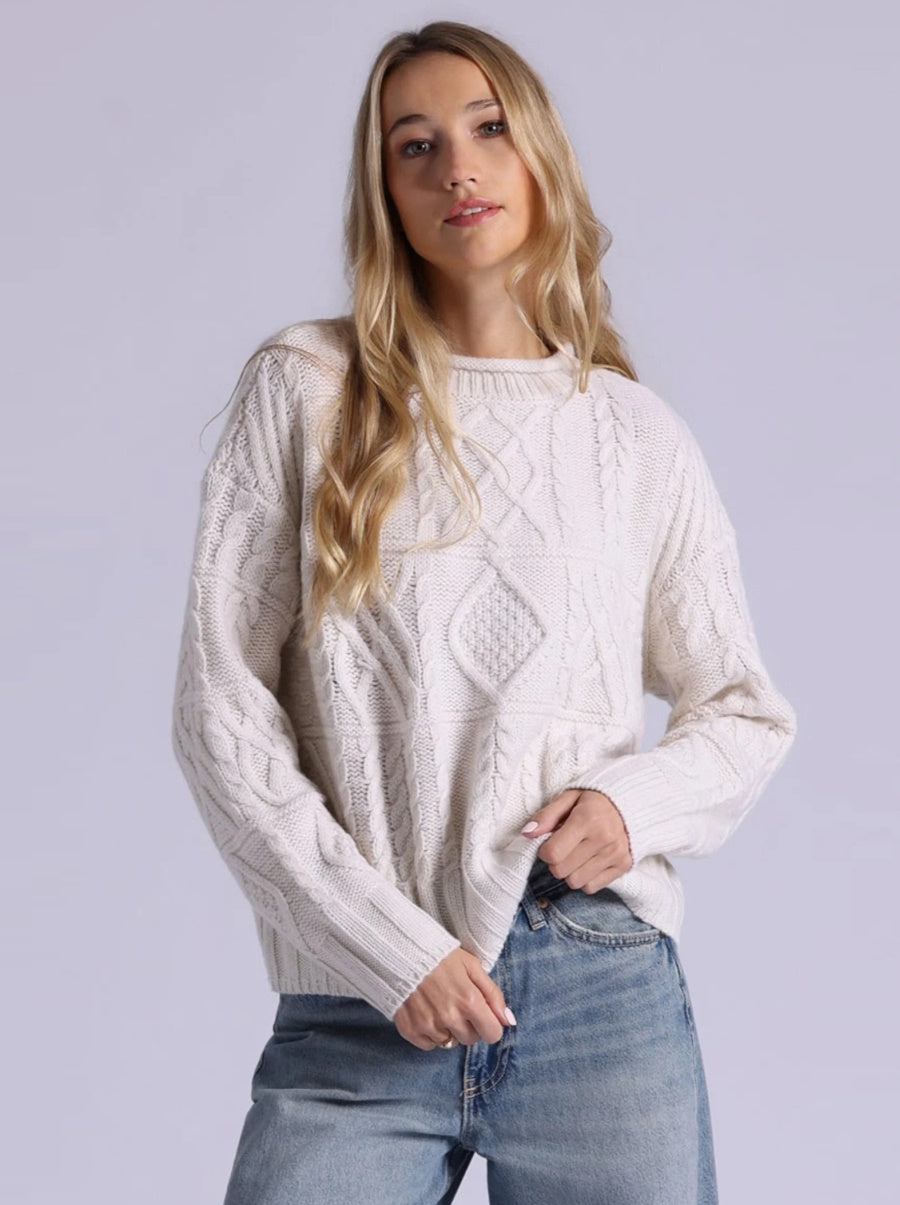 Pure Air Cashmere Mixed Cable Sweater