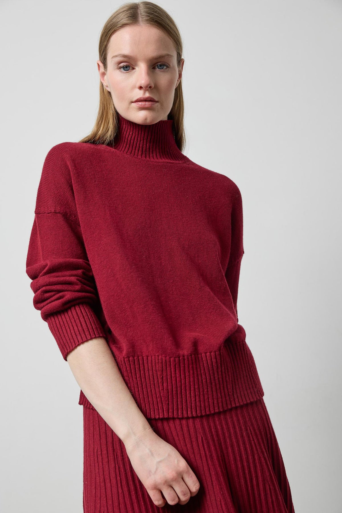 Relaxed Mock Turtleneck Sweater