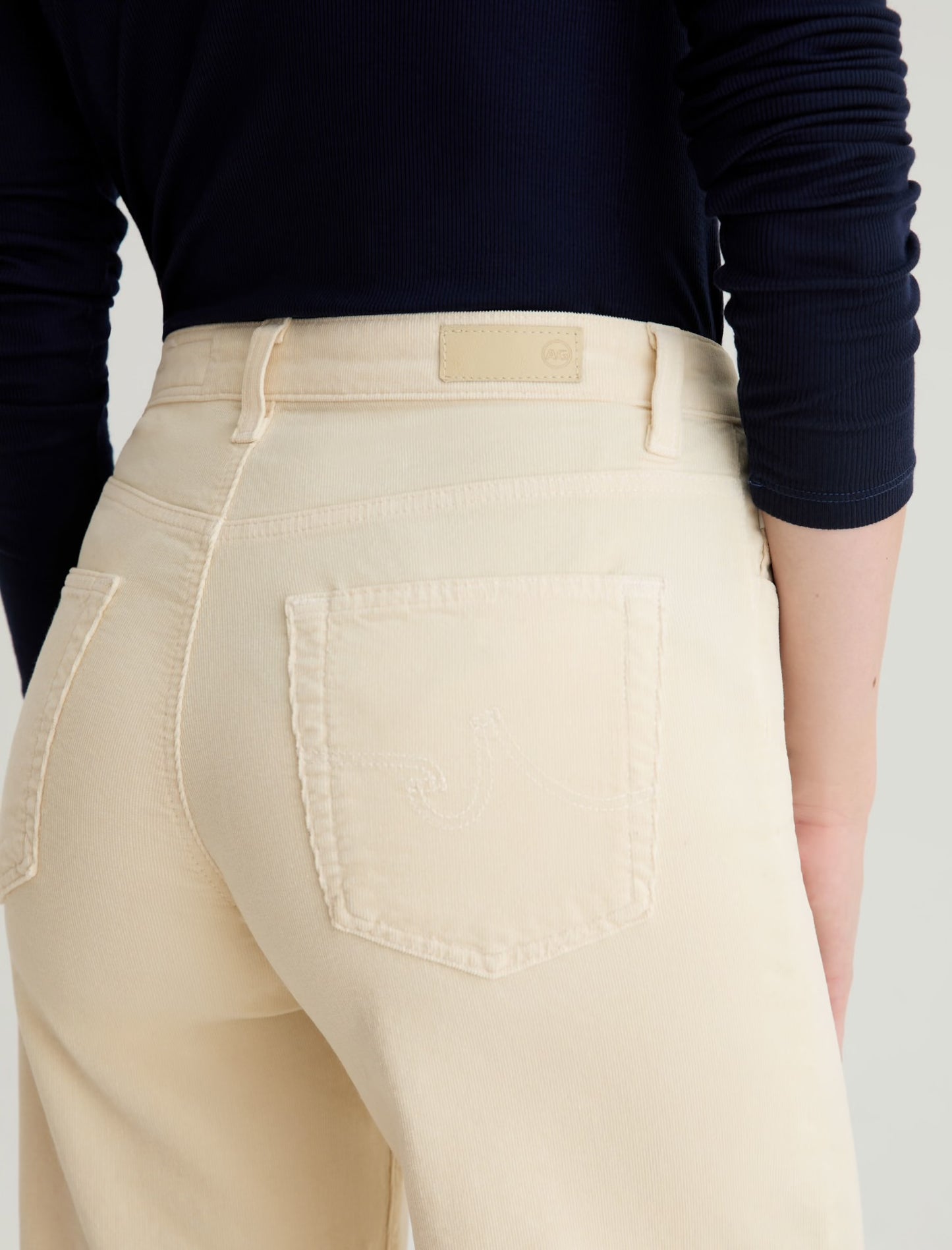 Saige Wide Leg Crop Cord in Opal Stone