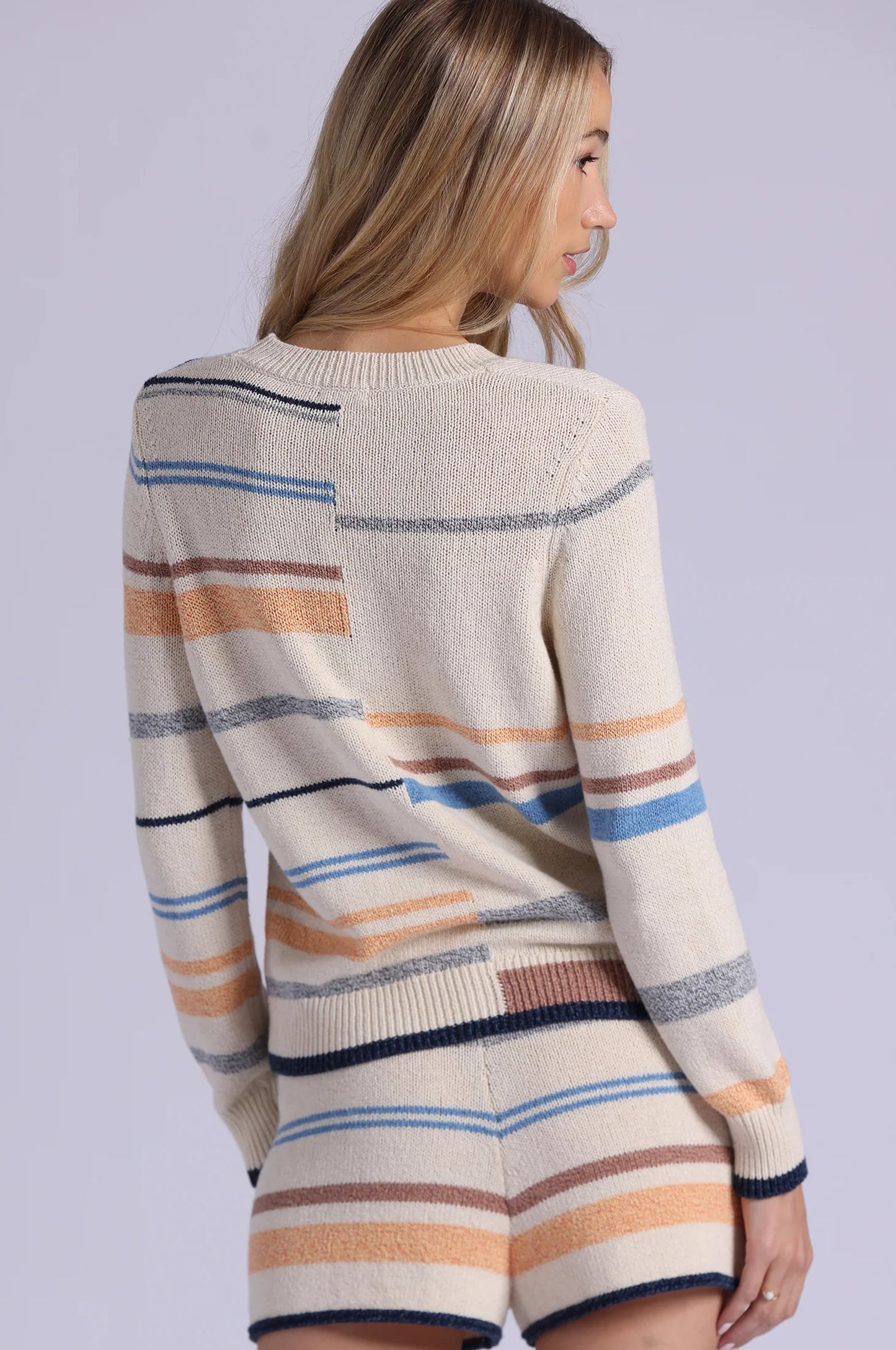 Mixed Stripe Long Sleeve Crew