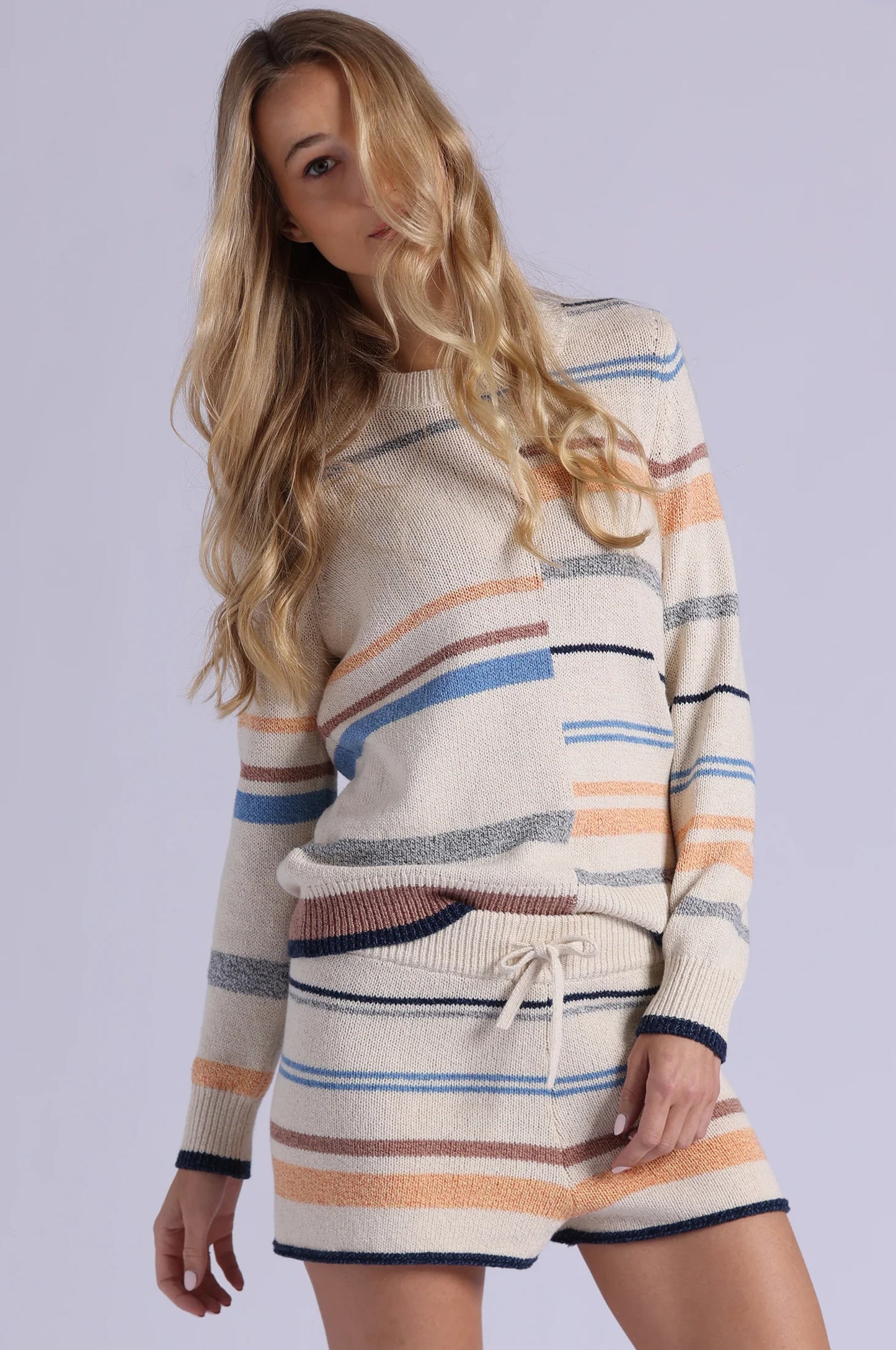 Mixed Stripe Long Sleeve Crew