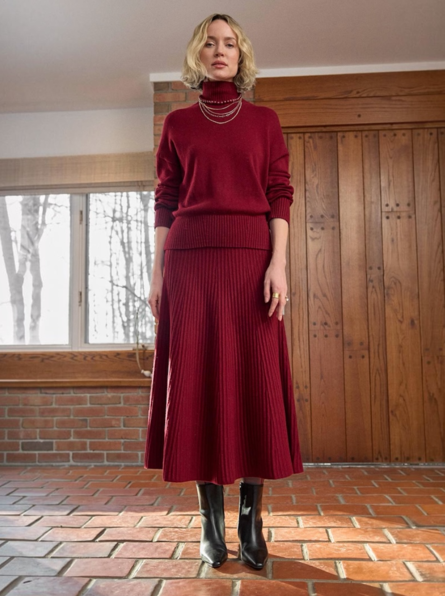 Flared Knit Skirt