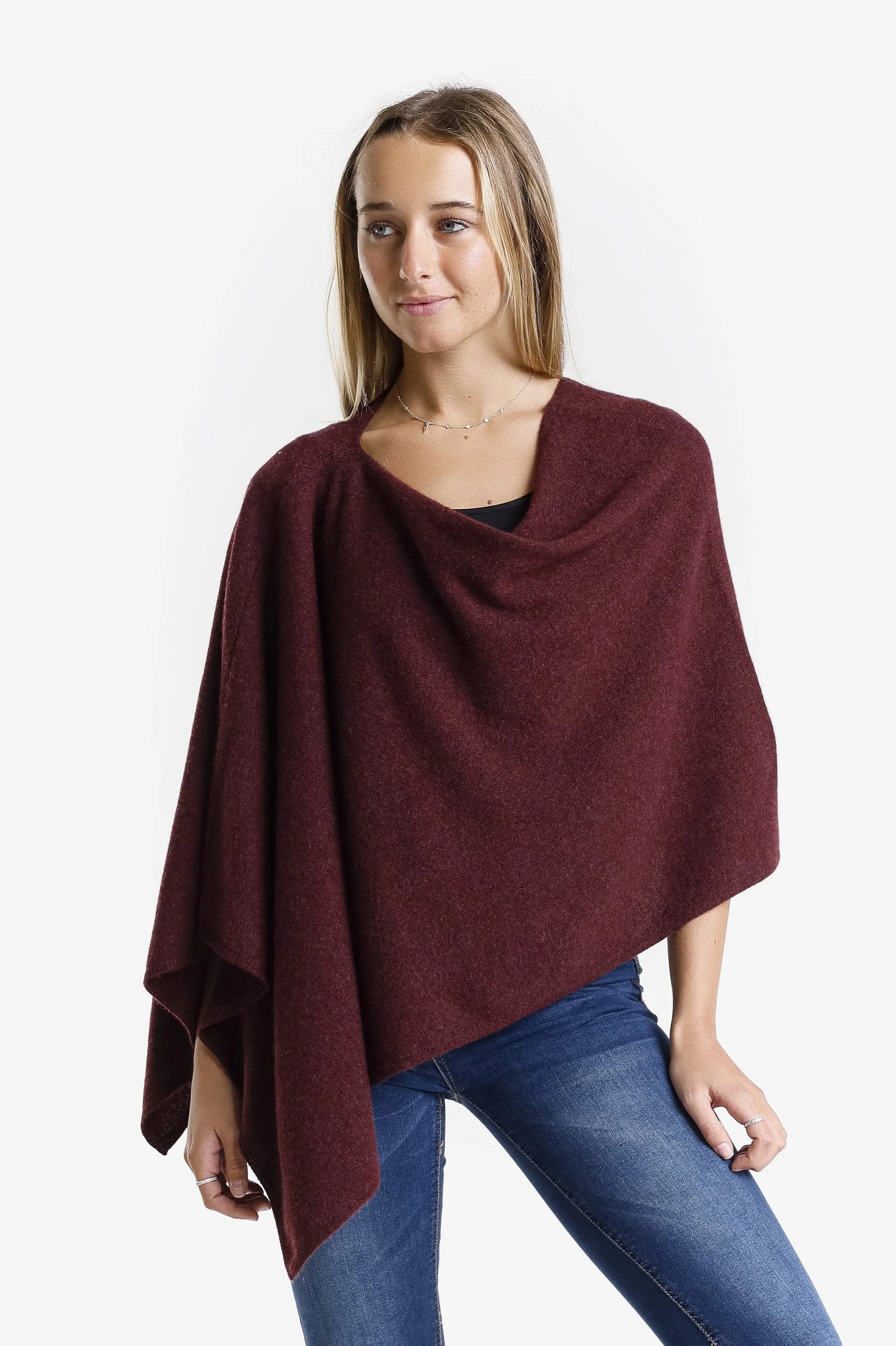 Cashmere Ruana - Eggplant