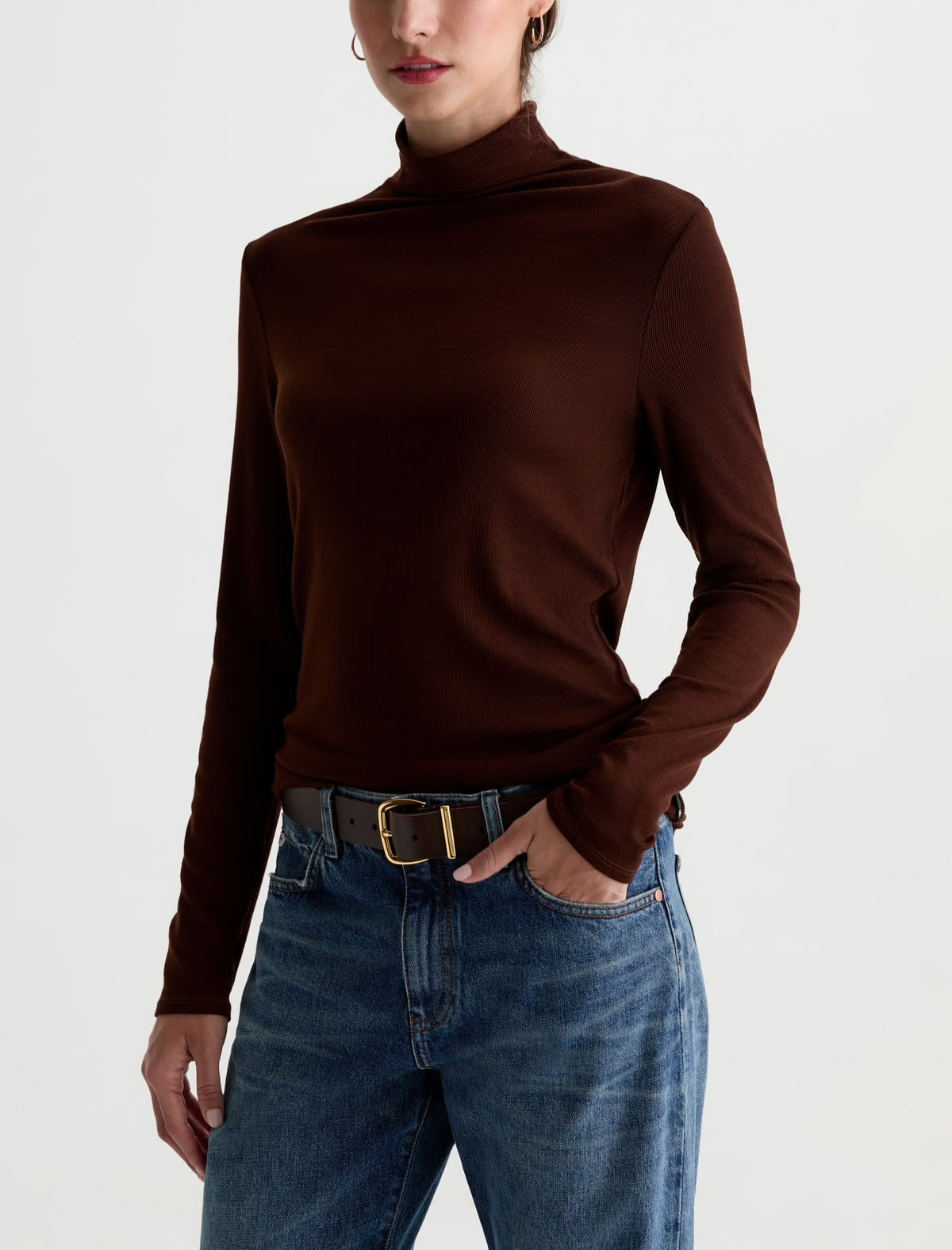 Chelsea Turtleneck in Wood Brown