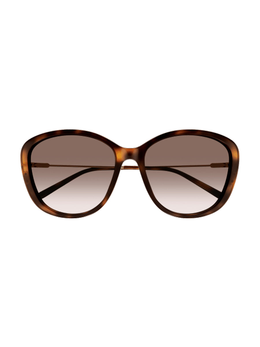Soft Squared Cat-Eye Sunglasses in Havana